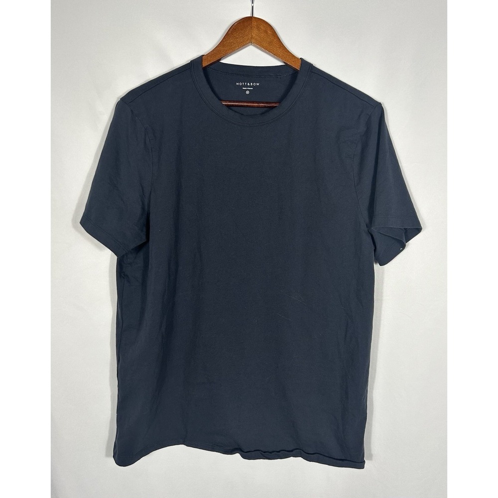 Mott & Bow Mens Classic Crew Driggs Navy Blue Color Short Sleeve T-Shirt Size M